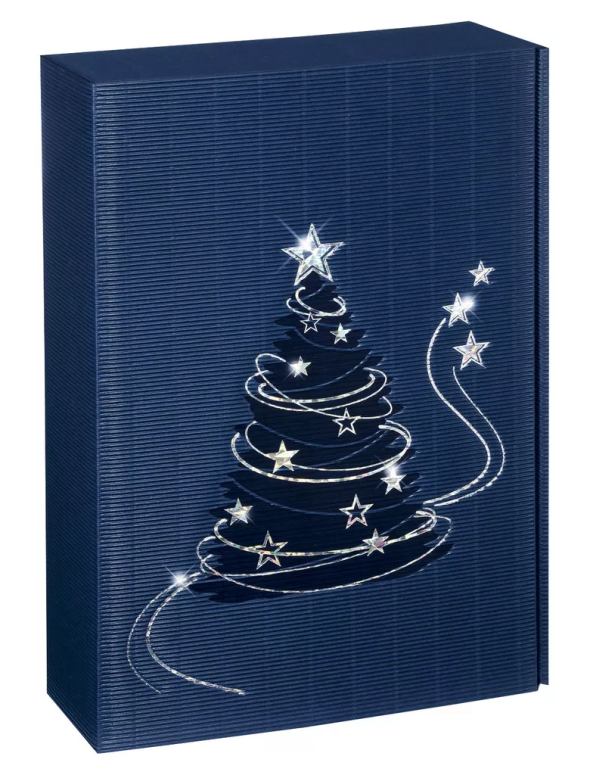 Krabice modrá Vánoční třpyt